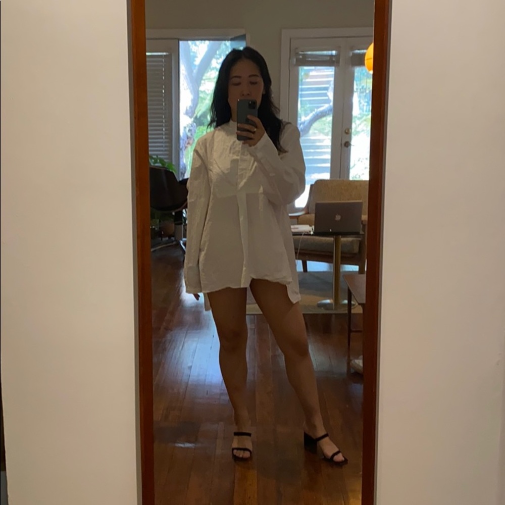 Acne tunic top or dress cotton white